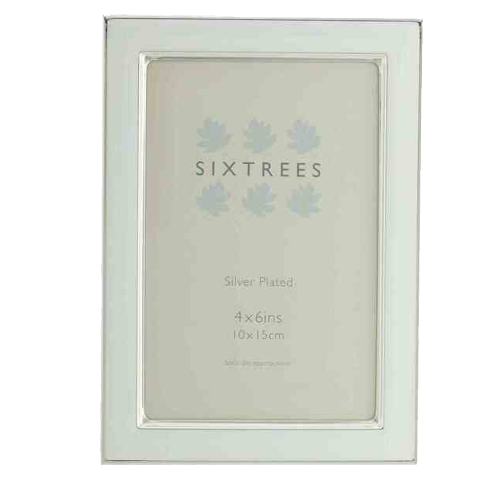 Sixtrees Kew Silver Plated & White Enamel Photoframe